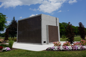 Mausoleum of Remembrance surrounded by flowers